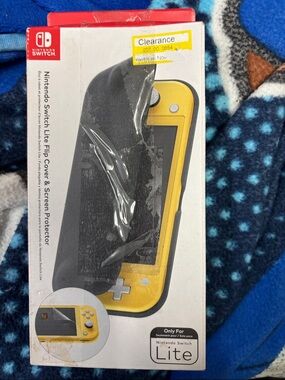 Nintendo Yellow Switch Lite Flip Cover with Screen Protector